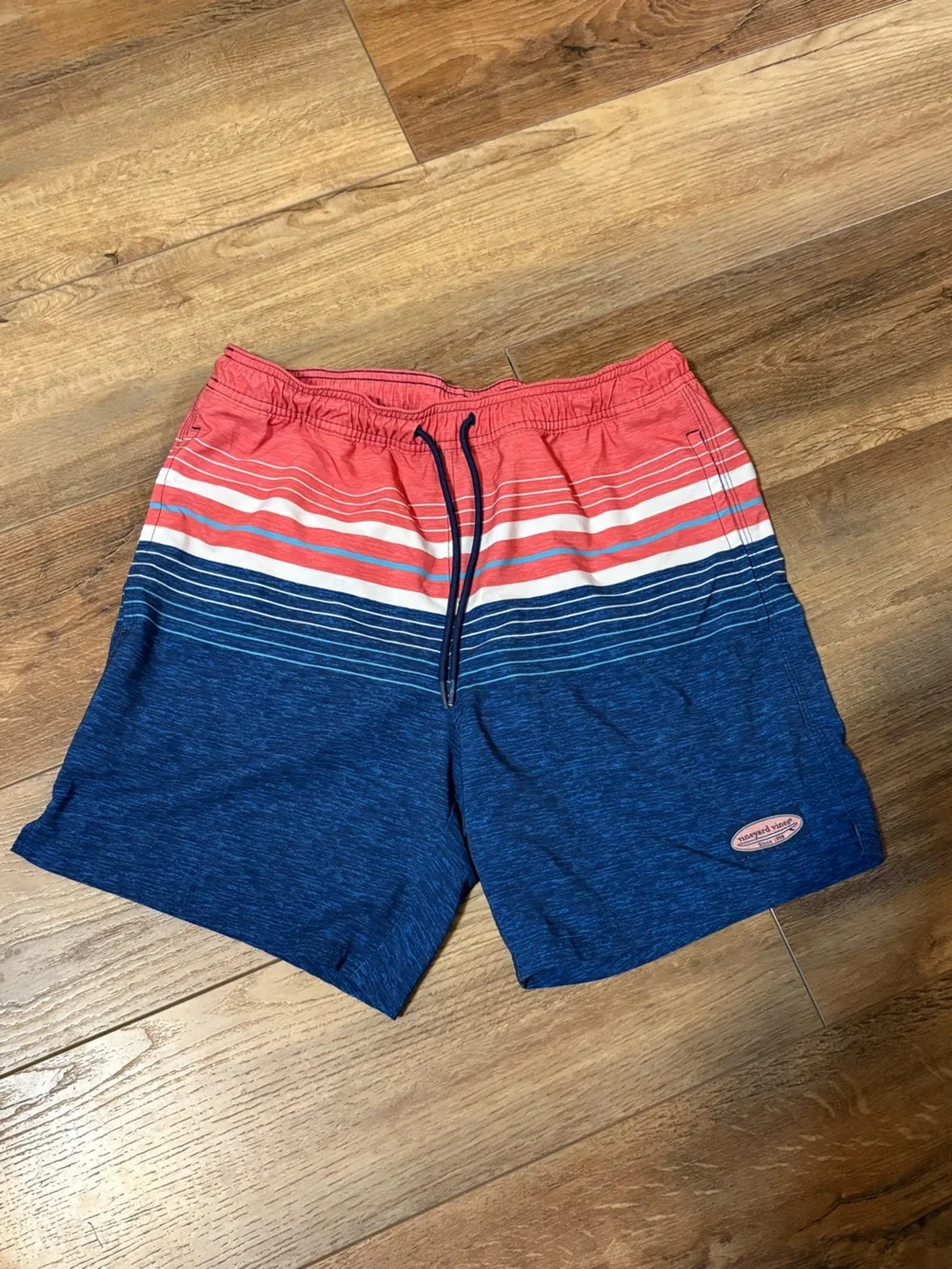 Vineyard Vines Men's Striped Red and Navy Casual Shorts